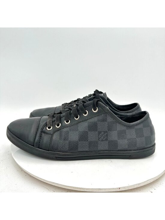 Louis Vuitton Shoes - Louis Vuitton Damier Women Size 9 Black Grey Checkerboard Leather Lace Up Shoes